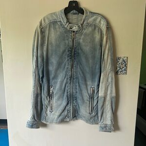 Diesel Two-Tone Distressed Denim Jacket